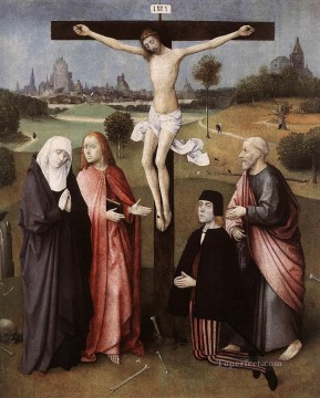 BOSCH ヒエロニムス磔刑とドナー ロココ ジャン・アントワーヌ・ヴァトー 宗教的キリスト教徒 Oil Paintings